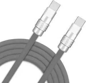 GentsStride Chubby 2.0 Durable Fast Charging Cable USB Type-C Cables Ultra-Thick Silicone Cord USB-C to USB A Cable for Cell Phones, Android Devices and More, Gray, Type-C to Type-C, 9.8 FT