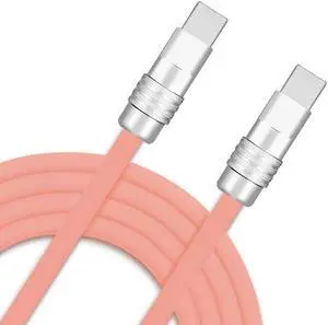 Chubby 2.0 240W USB C Cable Durable Fast Charging Cable Ultra-Thick Silicone Charger Cord Compatible with iPhone 15/16 Series, Samsung Galaxy, Pink, Type-C to Type-C, 9.8 FT