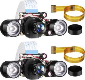 Weewooday 2 Sets for Camera 1080P Webcam 5MP OV5647 Sensor Day and Night Vision IR-Cut Video Focus Adjustment Compatible with Raspberry Pi RPi 4 3 B/B+ 2B 3A+ 2 1 Camera