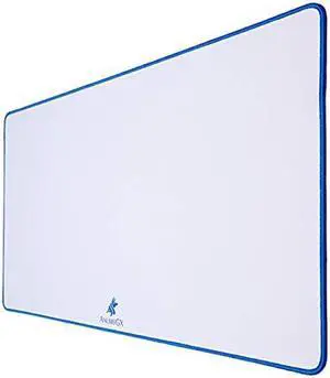ANUBISGX (68 Color/Size Options Gaming Mouse Pad (XXL: 48x24), White Pad with Blue Stitching. Best Premium Waterproof Non RGB Computer Gaming XL Desk Pad Mat, Large Non-Slip Gamer Mousepad