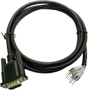 Compucableplususa.com Best Industrial Serial HD DB15 High Density D-Sub 15 Pin RS232 Serial Cable with Bare Wire - 28 AWG with Black PVC Jacket (Male, 25 Feet)