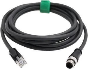 HangTon Cognex Gige Ethernet M12 8 Pin A-Code Male to RJ45 CAT6 Cable, Shielded High Flex Network Cable (2 Meter)