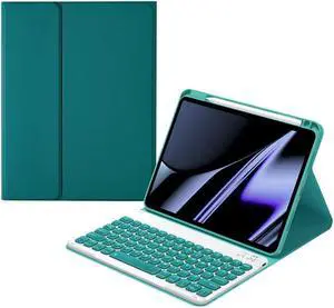 AnMengXinLing Keyboard Case for iPad Air 11 inch 2025(M3)/2024(M2)/ Air 5 2022/Air 4 2020 with Pencil Holder, Magnetically Detachable Bluetooth Keyboard, Teal