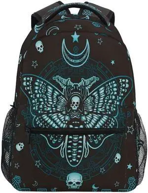 MNSRUU School Backpack Butterfly Skull Mysticism College Knapsack Laptop Rucksack Business Travel Computer Bookbags for Adult Teen One Size