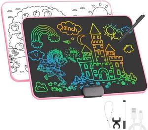 PYTTUR LCD Writing Tablet for Kids 20 Inch, Rechargeable Drawing Pad,Reusable Dry Erase White Board,Big Size Doodle Board with Removable Battery,Birthday for Boys Girls (Pink)