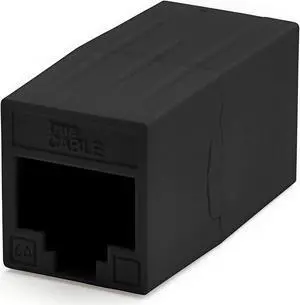 trueCABLE Cat6A Inline Coupler, Unshielded (UTP), PoE++ (4PPoE), UL Listed, ETL Verified, ANSI/TIA 568-2.D Cat 6A Performance Compliant, Female to Female RJ45 Couplers, Black, 6 Pack