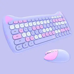 Cute Cat Keyboard and Mouse Combo, TzBBL Keyboard and Mouse Set, Compatible with Notebook, PC