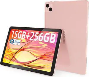 DOOGEE T10 Pro Android Tablet,10 Inch Tablets Unisoc T606 Octa Core 15GB+256GB ROM, 8580mAh Battery, TUV Low Bluelight Eye Protection, WiFi 2.4G/5G, 13MP+8MP Dual Camera, Widevine L1 (Pink)