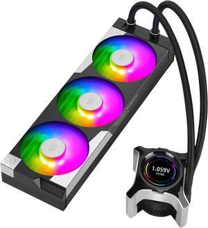 SEGOTEP KL-360 II Desktop AIO Liquid CPU Cooler - TDP 320W - 360mm Radiator - 3x120 ARGB Fans with 70mm Built-in PWM Pump Head Fan - LCD Screen - Support LGA 1700/1200 & AM5/AM4 - Black Color