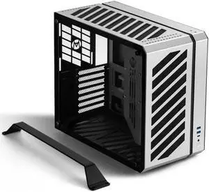 Mechanic Master C34Pro Compact Desktop PC Case with Carry Handle | 360mm AIO Support, ATX/E-ATX (27cm Width), Long GPU Compatibility, Modular Design & Switchable 5-Slot Mode(Moonlight Silver)