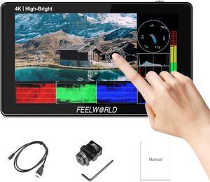 FEELWORLD 1600Nit 4k Ultra Bright Camera Video Monitor 5.5 Inch HDMI Touch Screen DSLR Field Monitor 1920x1200 IPS F970 External Power and Install Kit