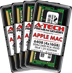 A-Tech Components 64GB (4x16GB) RAM for Apple iMac 2017 27 inch Retina 5K | DDR4 2400MHz SODIMM PC4-19200 2Rx8 1.2V 260-Pin SO-DIMM Memory Upgrade Kit
