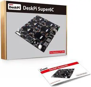 DeskPi Super6C for Raspberry Pi Compute Module 5/CM4 Cluster, Mini-ITX Board 6 RPI CM5/CM4 Supported, Power Supply Included