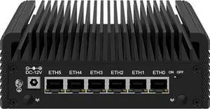 HKUXZR Firewall Appliance Mini PC, Intel Celeron N100 Quad Core 6xIntel I226 2.5G Type-C Ethernet VPN Router PC AES-NI 2*NVMe 2*SATA3.0 Fanless DDR5 HDMI*2