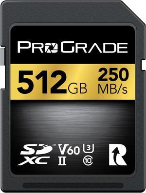 Prograde Digital SD UHS-II 512GB Card V60 -Up to 130MB/s Write Speed and 250 MB/s Read Speed | for Professional Vloggers, Filmmakers, Photographers & Content Curators