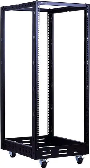 RackPath 25U Open Frame Server Rack  Heavy Duty 4 Post Adjustable Depth with Casters RackPath 25U Open Frame Server Rack  Heavy Duty 4 Post Adjustable Depth with Casters