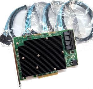 SXTAIGOOD SAS9300-16i LSI 9300-16i16-Port 12Gb/s SAS-3 SAS/SATA PCIe HBA IT Model ZFS TrueNAS UnRAID 4*SFF-8643 SATA Cable