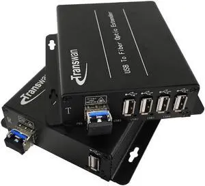 Transwan USB 2.0 hub Over Fiber Extender to Max 5 Kilometers Single-Mode Fiber, Compatible with USB 1.1, Supports Oscilloscope Devices etc