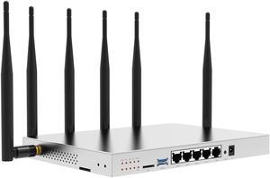Wiflyer WG3526 4G LTE Router | AC1200Mbps Dual Band CAT4 Wireless Router with Metal Case and Detachable 6x5dBi Antennas| Gigabit Ethernet with TF Card Slot & USB3.0 Port & SIM Card Slot