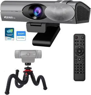 NexiGo Iris Kits, 4K AI Webcam with 1/1.8" Sony_Sensor, Onboard Flash Memory, HDR, PiP, DSLR-Style Control, Flexible Camera Tripod Stand, Auto Framing/Tracking, for Zoom/Teams/OBS and More