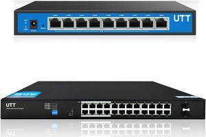 UTT ER840G 4 WAN Ports Gigabit VPN Router + 24 Ports Gigabit PoE Switch