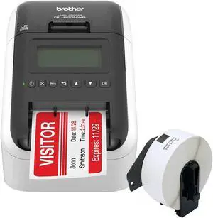 Brother QL-820NWB Professional Ultra Flexible Label Printer - WiFi, Ethernet and Bluetooth - 110 Labels Per Minute, 300 x 600 dpi, Auto Cutter, Includes 1 Roll of 400 Address Labels, Tilsiy