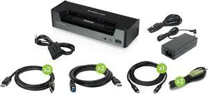 IOGEAR KVMP 3-Port 4K USB-C and DisplayPort Switch with Power Pass-through - GCS1953