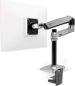 Ergotron  LX Monitor Arm, Single Monitor Desk Mount  fits Flat Curved Ultrawide Computer Monitors up to 34 Inches, 7 to 25 lbs, VESA 75x75mm or 100x100mm  Tall Pole, Polished Aluminum