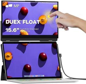 Duex Float New Mobile Pixels 15.6" Stacked Portable Monitor, FHD IPS Portable Touchscreen (Built-in Kickstand), USB C/HDMI Laptop Screen Extender (Optional Magnets), Windows, MacOS, ChromeOS, Switch