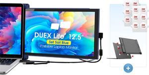 Duex Lite Blue 12.5" Portable Monitor and Adhesive, Mobile Pixels 12.5" Portable Monitor, FHD 1080p Laptop Screen Extender HDMI Laptop Monitor USB C Plug and Play,Windows/Mac/Linux/Switch/Android