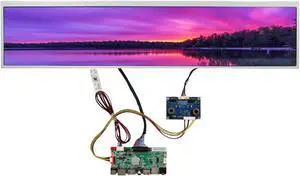 FanyiTek 24 inch 1920x360 DV240FBM-NB0 30pin IPS Stretched Bar LCD Screen and HDMI USB SD Audio LVDs Controller Board,for DIY Gaming Marquee Monitor/Supermarket Shelf Display