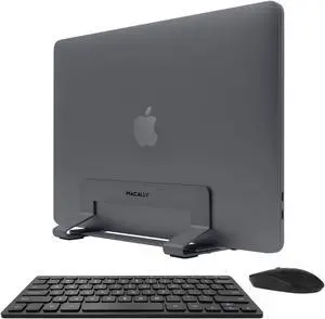 Macally Wireless Mini Keyboard & Mouse Combo and a Vertical Laptop Stand, Organize You Desk, Keep Your Laptop Safe