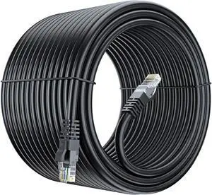 Maximm Cat 6 Ethernet Cable 250 Ft, 100% Pure Copper, Cat6 Cable LAN Cable, Internet Cable, Patch Cable and Network Cable - UTP (Black) 250 Feet