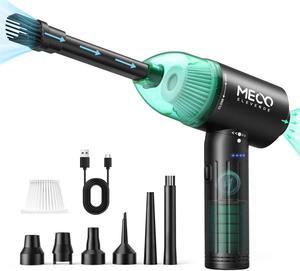 Electric Compressed Air Duster & Vacuum, MECO Electric Air Blower, 4 in 1 Function Powerful 3-Gear to 90000RPM/12000PA Keyboard Cleaner, Rechargeable Cordless Air Duster for Computer/Car/Pet Hair