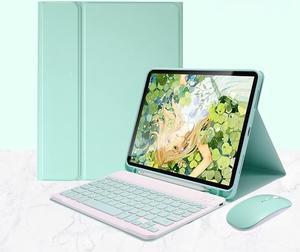 with Mouse Keyboard case for Galaxy Tab A9+ /Tab A9 Plus 11 inch, 2023 Release Model SM-X210/X215/X216 Magnetic Detachable Bluetooth Keyboard Color Key,Mint Green