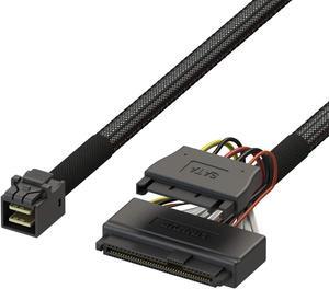 LINKUP - Internal 16G U.2 Cable (85O 85ohm PCIe Gen 4 Mini SAS HD to U.2/SFF-8643 to SFF-8639 Cable) with SATA Power - 1.5 Meters/5 feet