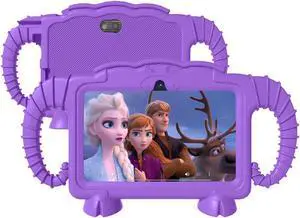 Kids Tablet, 7 inch Tablet for Kids 4-Core 32GB ROM Android Toddler Tablet with BT,WiFi,GMS, Parental Control, Dual Camera, Shockproof Case, Educational, Preinstalled children's app Games (Purple)