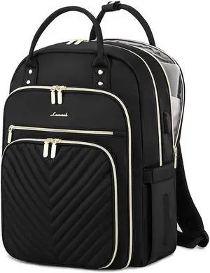 LOVEVOOK Laptop Backpack for Women, Water Resistant Travel Work Backpacks Purse Stylish Business Teacher Nurse Computer Bag with USB Charging Port