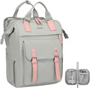 LOVEVOOK Laptop Backpack, Travel Bag with 17.3 inch Laptop Compartment, Water Resistant Teacher Nurse Doctor Work Bag, Anti-theft Daypack, Grey