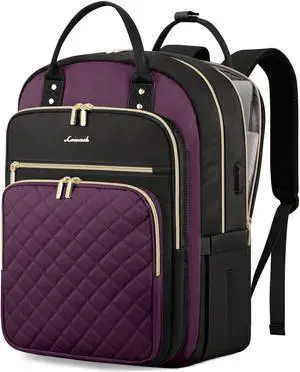LOVEVOOK Laptop Backpack for Women with Separate Laptop Compartment, 17" Water Resistant Lightweight Daypacks for College Travel Work Business, Nurse Teacher Computer Bags