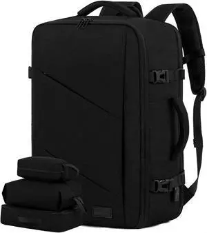 LOVEVOOK Carry on Travel Backpack, Large 50L for Men & Women Flight Approved with USB Charging Port&3 Packing Cubes, Large Suitcase Water Resistant Luggage Daypack Business Weekender Bag, Black