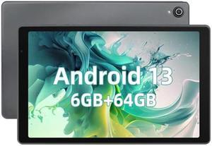 Lville Android 13 Tablet OctaCore Android Tablet 10 inch Tablet 642 RAM 64GB ROM 1TB TF Tablet Android with Bluetooth WiFi Dual Camera Fast Charging Gray