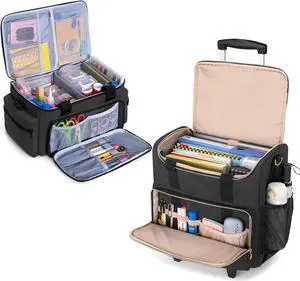 LUXJA Rolling Teacher Bag with Large Capacity Craft Bag