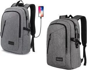 Mancro Laptop Backpack 15.6 Inch & 17.3 Inch, Work Backpack for Men Women with USB Charging Port & Lock