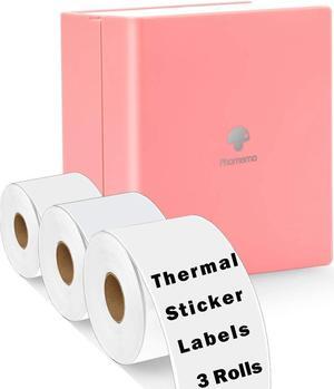 Memoqueen M02 Mini Portable Bluetooth Printer & 3 Rolls White Self-Adhesive Thermal Labels