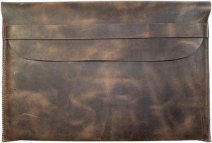 Hide & Drink, Rustic Case Compatible with MacBook Air/Pro 13 Inch with M1 Chip, Handmade from Full Grain Leather - Bourbon Brown
