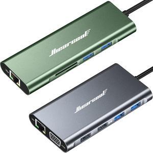 Hiearcool 11IN1 Docking Station and 8IN1 USB C Hub, Type C Hub Ethernet USB C Docking Station