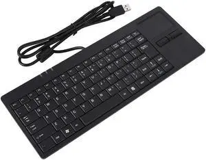Hilitand Wired USB Touchpad Keyboard,MC-818 Compact USB Keyboard with Touchpad, 82 Keys, QWERTY and Anti-Slip Mat for Desktop Laptop Computers Notebook
