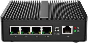 Micro Firewall Appliance, 4 Inter i226-V 2.5Gbe LAN Ports, Fanless Mini PC Celeron N6000 Quad Core, Support AES-NI Barebone Router PC VPN HDMI DP (NO RAM NO SSD)