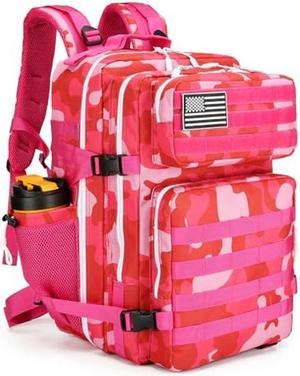 HongXingHai Large Travel Backpack For Women Men Hiking Waterproof Outdoor Rucksack Casual Daypack Fit 156 Inch Laptop Shoes Compartment Rose Red CP